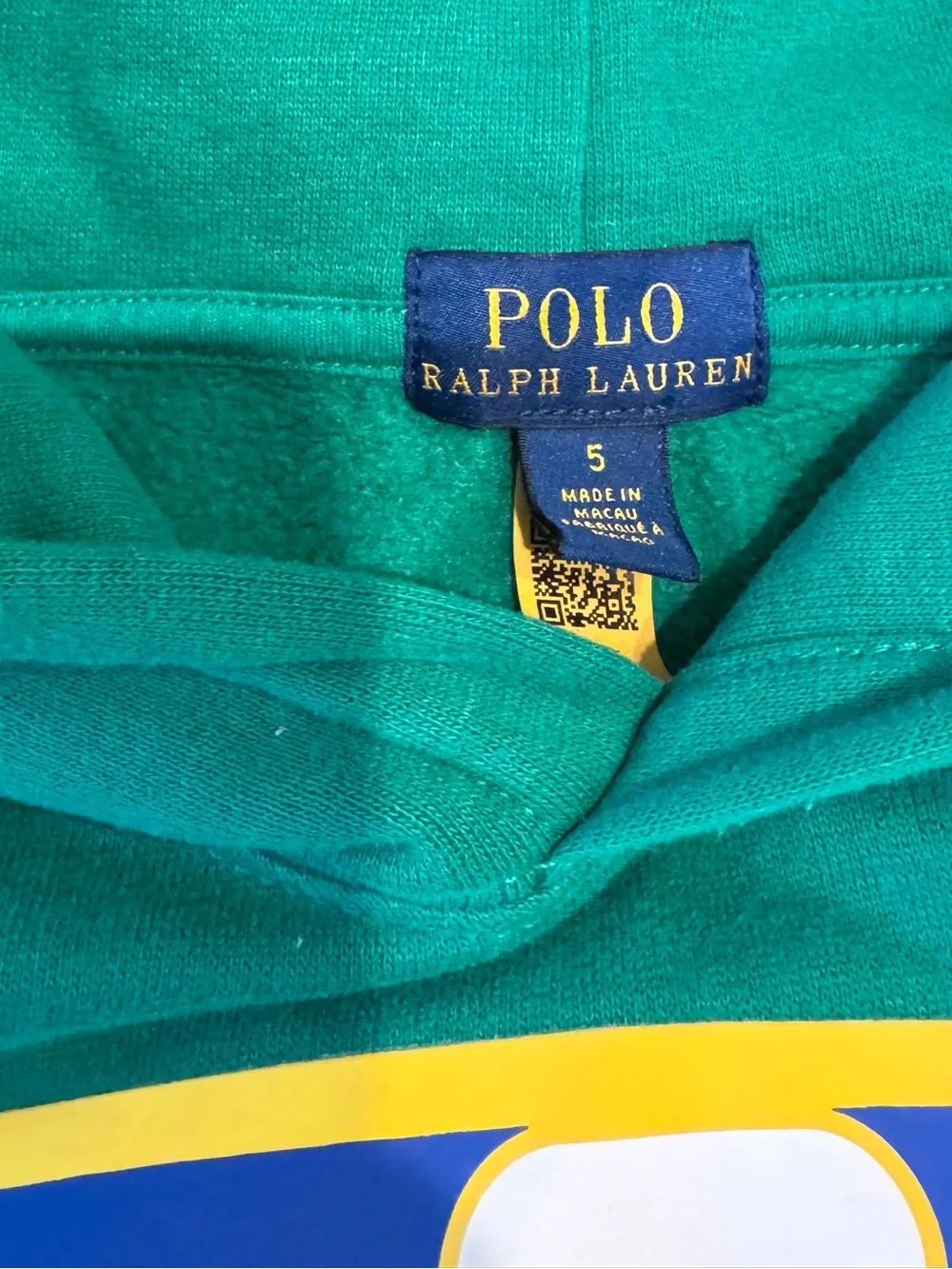 Boys Polo by Ralph Lauren Green Polo 92 Ski Fleece lined Hoodie w/Side Pockets